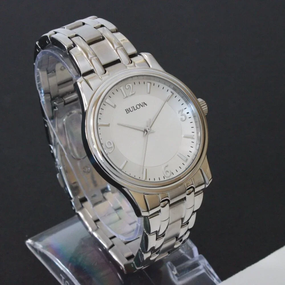 Bulova Men's Corporate Collection Quartz Watch Silver Tone Raised Indices 38mm
